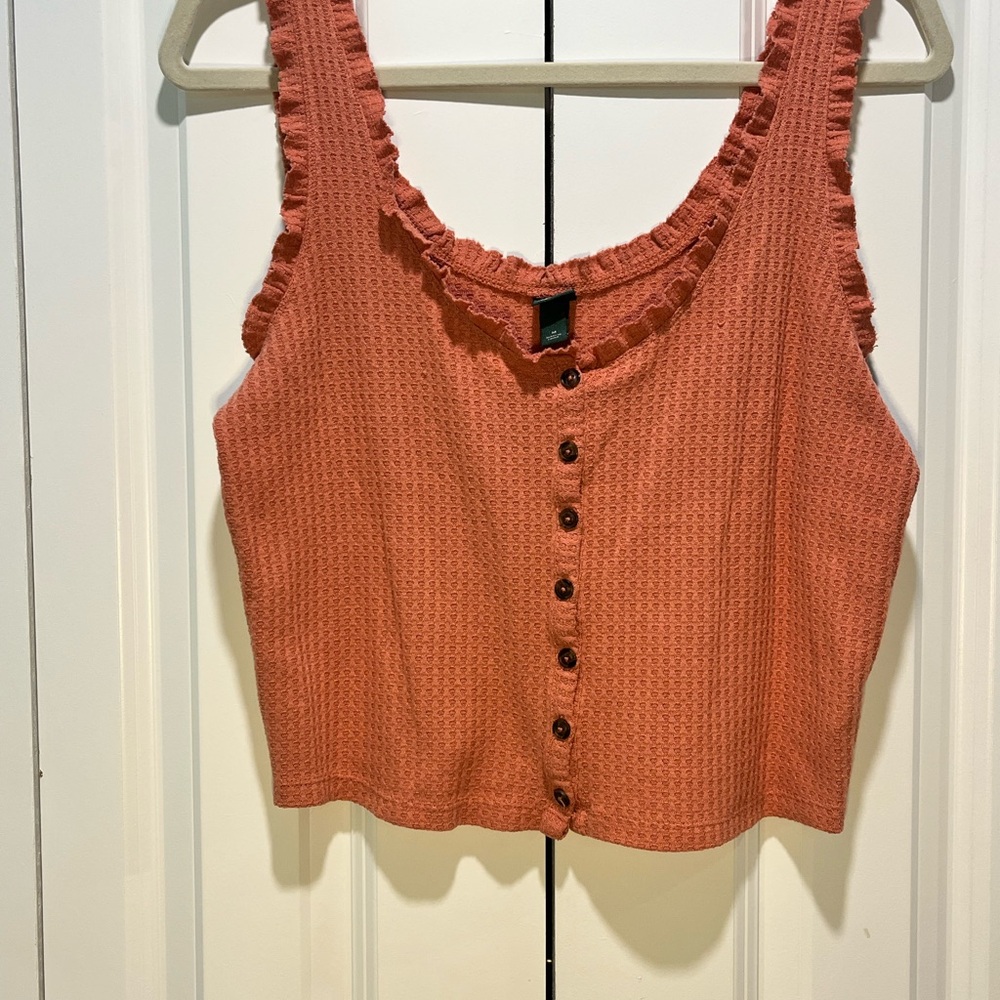 Wild Fable Rust Button-Down Tank Top